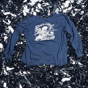 Dravus Save The Birds Navy Long Sleeve Large